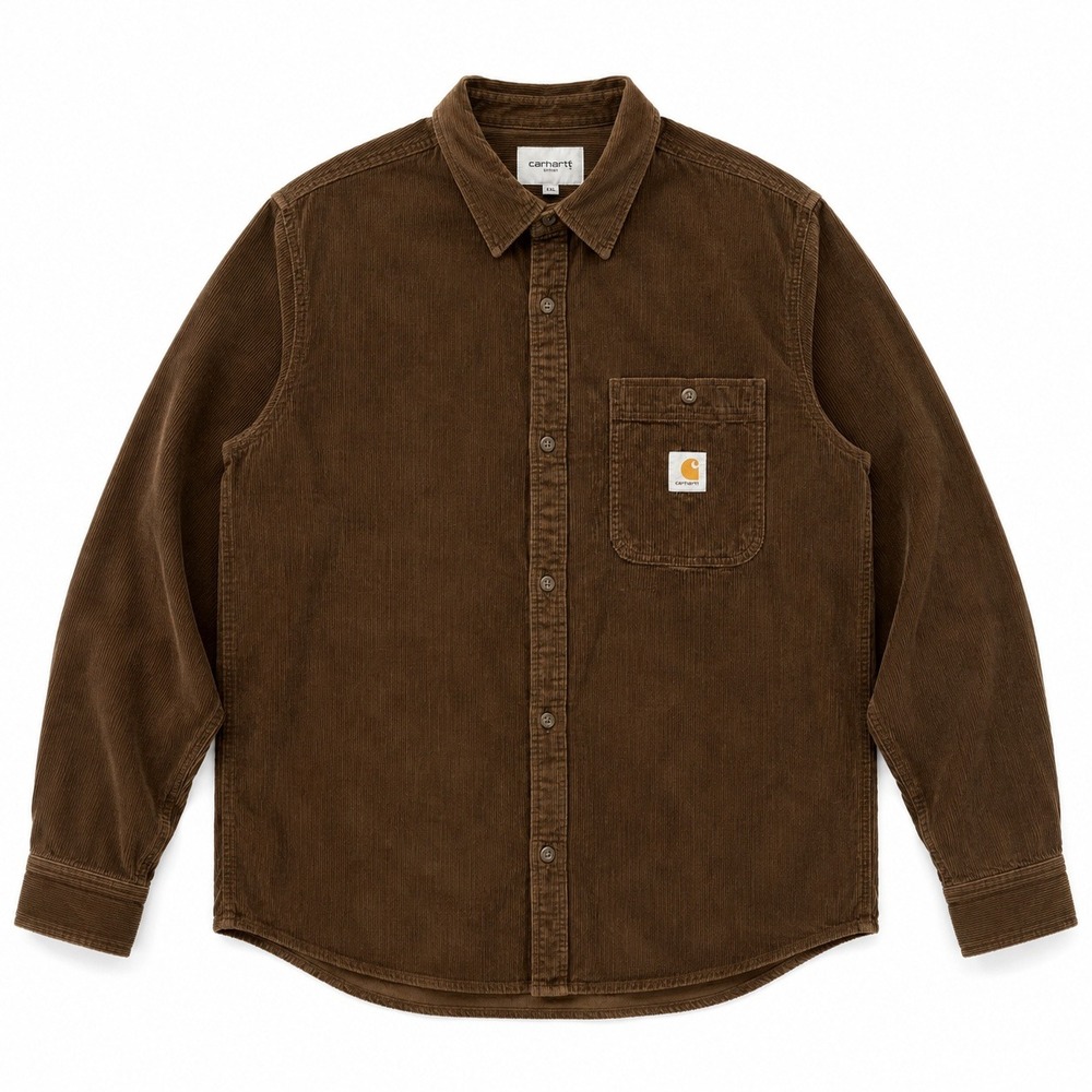Carhartt WIP Corduroy Button Up Shirt Mens 3X Navy Workwear Overshirt